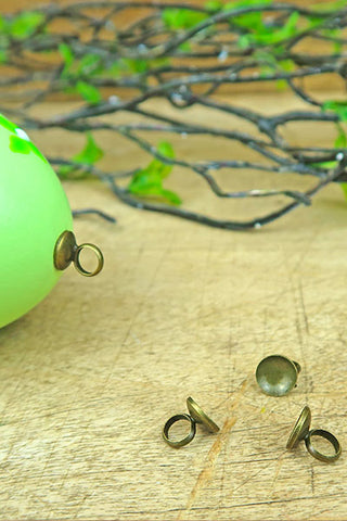 Set kleine Aufhänger für Osterei, bronze, Osterdekoration, Aufhänger für Ostern, 6 mm breit