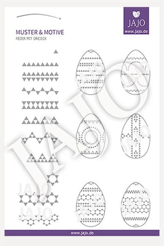 sorbische Eier Muster, typische Motive mit der Dreieck Feder, PDF download im Shop jajo.de