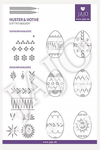 Sorbische Ostereier Muster, sorbische Muster mit Nadeln, Vorlage hier als PDF verfügbar