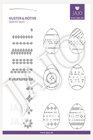 Sorbische Ostereier Muster, typische Muster mit der Raute, hier als PDF downloaden