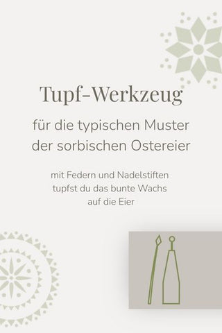 Werkzeug für sorbische Eier für die typischen Muster